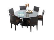 TKC Napa Outdoor Patio Dining Table with 6 Armless Chairs 60 in.