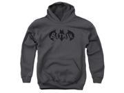 Trevco Batman Crackle Bat Youth Pull Over Hoodie Charcoal Extra Large