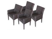 TKC Venice Dining Chairs with Arms Chestnut Brown 4 Piece