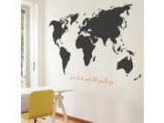 Adzif X0123R73 World Charcoal Wall Decal Color Print