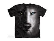 The Mountain 1039472 B W Wolf Face T Shirt Large