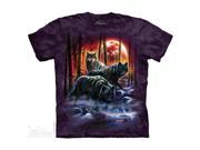 The Mountain 1040013 Fire And Ice Wolves T Shirt Extra Large