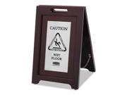 Rubbermaid Commercial 1867508 Executive 2 Sided Multi Lingual Caution Sign Brown
