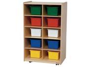 Wood Designs 16103AP Vertical Storage With 10 Assorted Pastel Trays