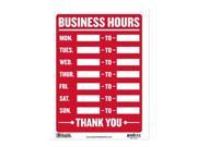 Bazic Products S 23 24 BAZIC 9 in. X 12 in. Business Hours Sign Case of 24