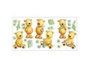Brewster Home Fashions TWS40266 Green Teddy Bear Wall Stickers Twinpack 11.8 in.