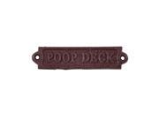 Handcrafted Model Ships G 73 099 RED 6 in. Cast Iron Poop Deck Sign Rustic Red
