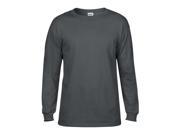 Anvil 784 Adult Midweight Long Sleeve Tee Charcoal Small