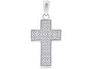 Doma Jewellery SSPRZ108 Sterling Silver Cross Pendant With Micro Set CZ 1.7 g.