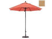 March Products EFFO908 SA14 9 ft. Complete Fiberglass Pulley Open Market Umbrella Black and Pacifica Straw