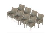 TKC Cape Cod Dining Chairs with Arms Vintage Stone 8 Piece