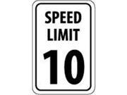 Olympia Sports SA213P 12 in. x 18 in. Sign Speed Limit 10 Reflective