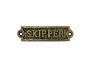 Handcrafted Model Ships k 0164C gold 6 in. Cast Iron Skipper Sign Antique Gold