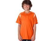 Badger 2937 Youth Pro Placket Henley T Shirt Burnt Orange White Small