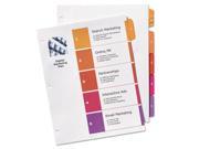 Avery Dennison 13155 Ready Index Customizable Table Of Contents Asst Dividers 8 Tab
