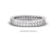 Diamond Traces UD EWB178 2084 18K White Gold Prong Setting 2.81 Carat Total Natural Diamonds Two Row Band Eternity Ring