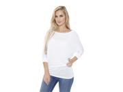 White Mark Universal 124 White XL Womens Banded Dolman Top Extra Large