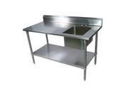 Diversified Woodcrafts 250494 Stainless Steel Prep Table Sink Side Right