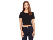 Bella 6681 Womens Poly Cotton Crop Tee Black Extra Small Small