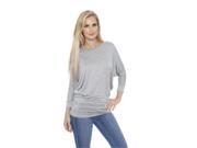 White Mark Universal 124 Grey L Womens Banded Dolman Top Large