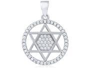 Doma Jewellery SSPRZ110 Sterling Silver Star of David Pendant With Cubic Zirconia