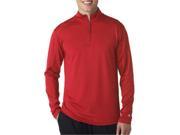 Badger 4280 Adult 1 By 4 Zip Lightweight Pullover Jacket Red 2XL