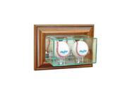 Perfect Cases WMDBBS W Wall Mounted Double Baseball Display Case Walnut