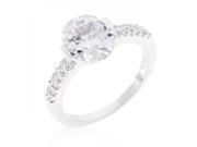 Icon Bijoux R08350R C01 08 Clear Oval Cubic Zirconia Engagement Ring Size 08