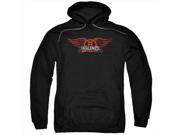 Aerosmith Winged Logo Adult Pull Over Hoodie Black 2X