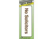 Hy Ko Products D 0 3 x 9 in. No Solicitors Sign