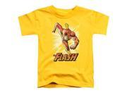 Trevco Jla Flash Yellow Short Sleeve Toddler Tee Yellow Large 4T