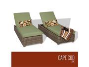 TKC Cape Cod Chaise Lounges Outdoor Wicker Patio Furniture Set of 2