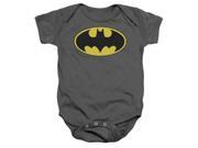 Trevco Batman Classic Bat Logo Infant Snapsuit Charcoal Small 6 Months
