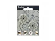 Bulk Buys Wm434 Simplicity 2 Piece Beaded Flower Accent Pack Of 24