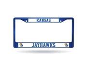 Kansas Jayhawks Metal License Plate Frame Blue