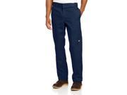 Dickies WP882DN 40 30 Mens Regular Straight Fit Double Knee Stretch Twill Work Pant Dark Navy 40 30
