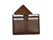 Budd Leather 120016 2 Nappa Business Card Case With 6 Credit Card Slits Brown