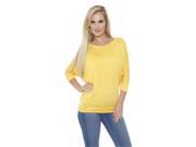White Mark Universal 124 Yellow L Womens Banded Dolman Top Large