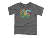 Trevco Gumby 60Th Short Sleeve Toddler Tee Charcoal Medium 3T