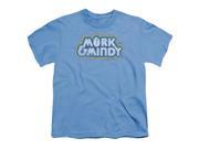 Trevco Mork Mindy Distressed Mork Logo Short Sleeve Youth 18 1 Tee Carolina Blue Large