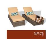 TKC Cape Cod Chaise Lounges Outdoor Wicker Patio Furniture Set of 2