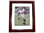 8 x 10 in. Brandon Jacobs Autographed New York Giants Photo 2X Super Bowl Champion Mahogany Custom Frame