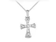 Fine Jewelry Vault UBNPD30692AGCZ April Birthstone Cubic Zirconia Cross Pendant in 925 Sterling Silver