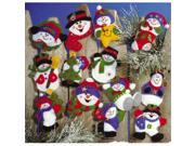 Lots Of Fun Snowmen Ornaments Felt Applique Kit 3 X4 Set Of 13