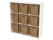 Wood Designs 50900WHT 720 9 Cubby Storage With Large Baskets White