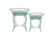 Benzara 28948 The Intricate Set of 2 Metal Plant Stand