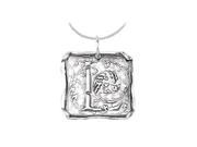 Fine Jewelry Vault UBPDS85638AGL Sterling Silver 925 Rhodium Plating Vintage Letter L Initial Pendant Necklace