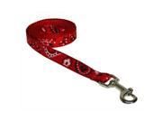 Sassy Dog Wear BANDANA RED1 L 4 ft. Bandana Dog Leash Red Extra Small