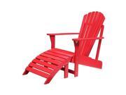 International Concepts K 92248 CS 0 Set of 2 pcs Adirondack chair with footrest Red