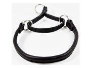 Dogline L1214 1 14 L x 0.25 W in. Round Leather Martingale Collar Black